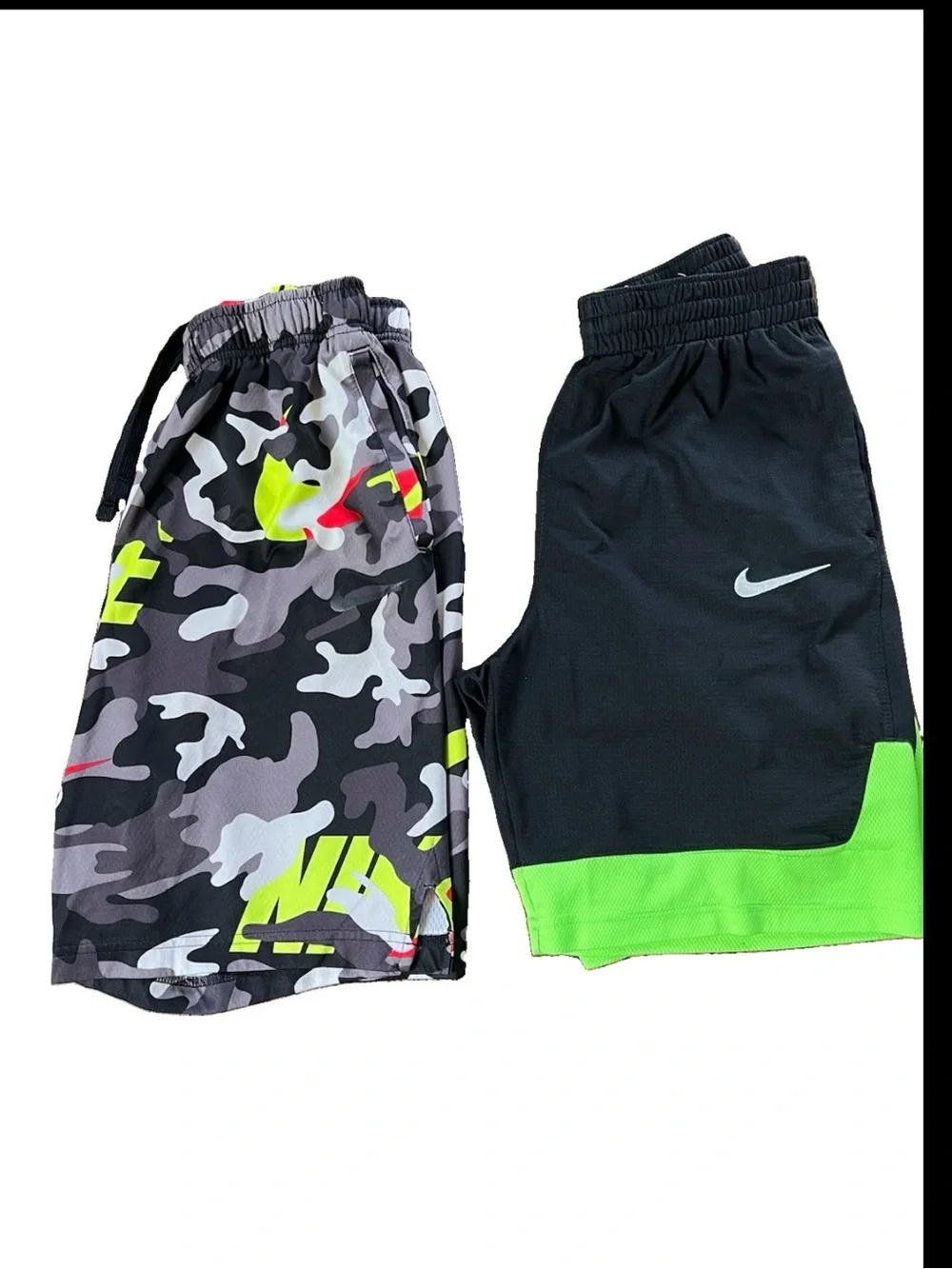 Nike Big Boys 2 Pairs of  Athletic Shorts - Camo/ Black And Green